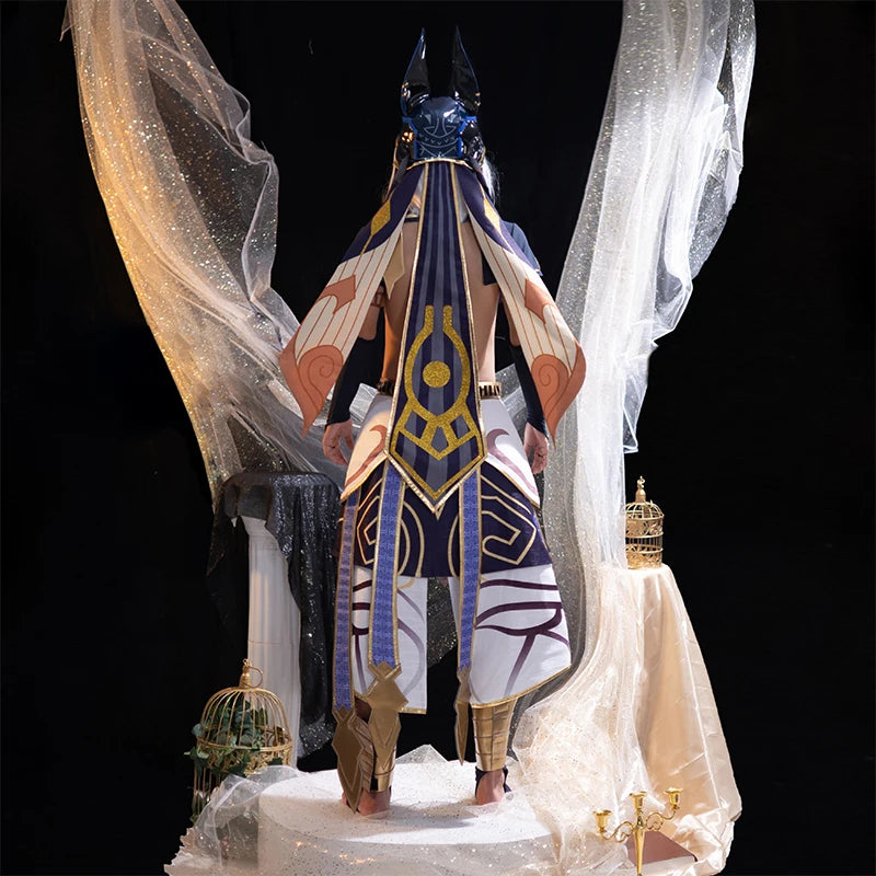 ROLECOS Game Genshin Impact Cyno Cosplay Costume Men Combat Uniform Boy Costume Halloween Party Costume Full Set with Hat