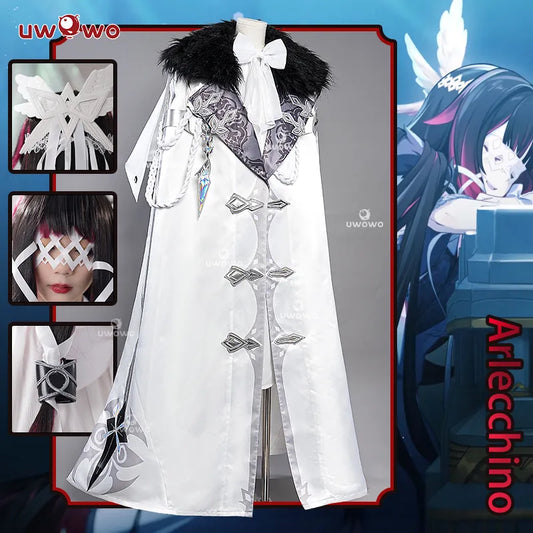 In Stock UWOWO Genshin Impact Columbina Cosplay Costume Fatui Harbingers Damselette Snezhnaya Halloween Christmas Costumes