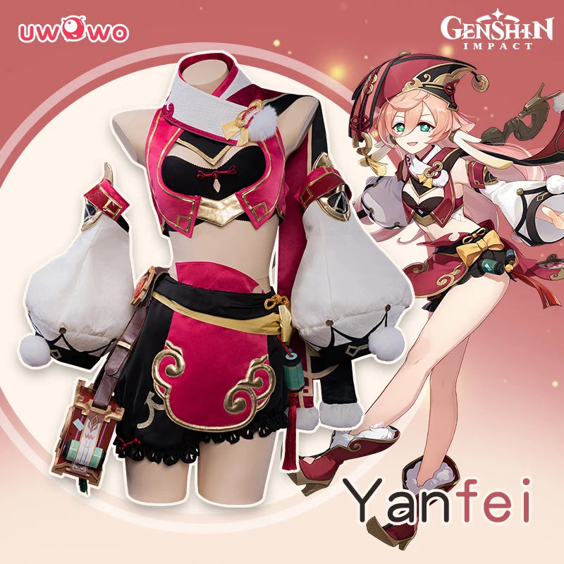 Only XXL XXXL - UWOWO Yanfei Cosplay Hot Genshin Impact Cosplay Halloween Costume Wise Innocence Cute Yan Fei Cosplay Outfits