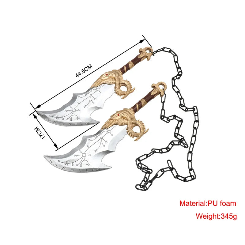 God of War Swords Kratos Blades of Chaos High Density Foam Sword Katana 45cm 1:1 Scale  Cosplay Weapon Props