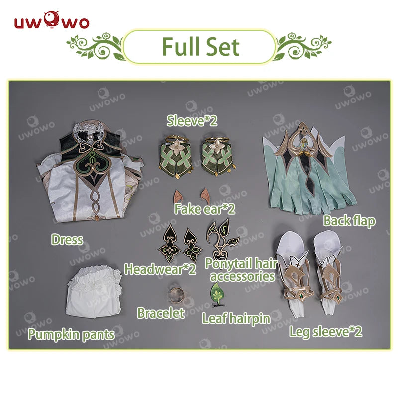 Only XS UWOWO Nahida Cosplay Genshin Impact Cosplay Nahida Costume Kusanali Sumeru Dendro Avidya Forest Ranger Halloween