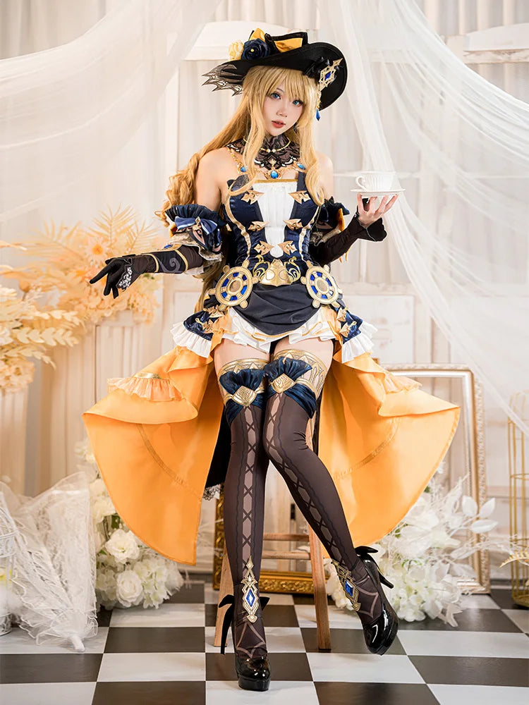 PRE-SALE UWOWO Navia Cosplay Genshin Impact Navia Cosplay Costume Fontaine Rococo Style Dress Cosplay Halloween Costume