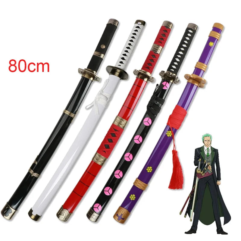 31.5" /80cm Roronoa Zoro Katana Japanese Manga Character Weapon Toy Sword Trafalgar D. Law Cosplay Birthday Gift Room Decoration