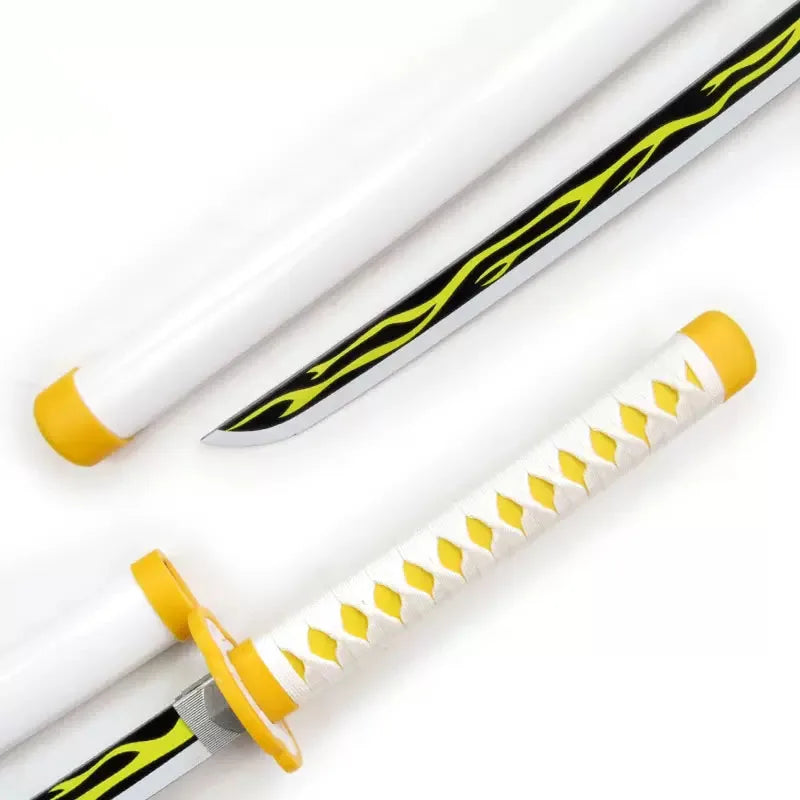 Demon Slayer Katana 104cm Tanjirou Zenitsu Wooden Sword Anime Ghost Killer Blunt Cosplay Props Weapon Model Kids Toy Ninja Blade