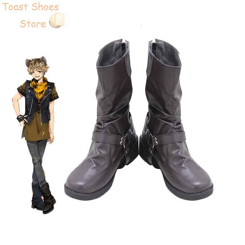 Game Twisted Wonderland Ruggie Cosplay Shoes PU Leather Shoes Costume Prop Halloween Carnival Boots Cosplay Props