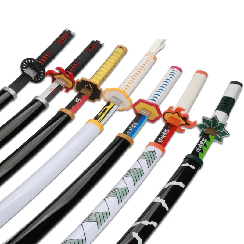 Katana Demon Slayer Sword Kimetsu No Yaiba Zenitsu Kamado Tanjiro Kyoujurou  Real Japanese Catana Anime Cosplay Toys Swords