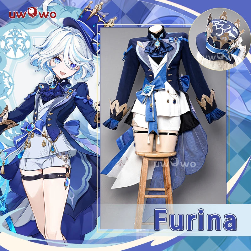 PRE-SALE UWOWO Furina Cosplay Costume GAME Genshin Impact Furina Focalors Hydro Archon Fontaine Rococo Furina Cospaly Outfit
