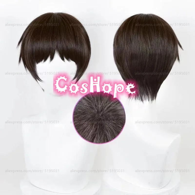 Ikari Shinji Cosplay Wig Women 30cm Short Dark Brown Wig Cosplay Anime Cosplay Wigs Heat Resistant Synthetic Wigs Halloween