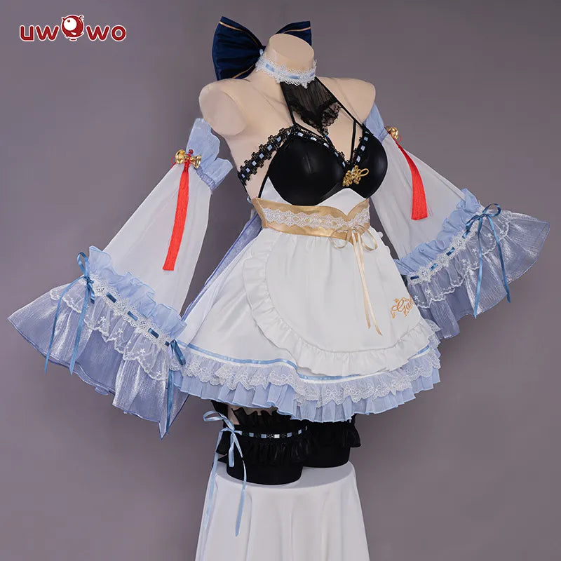In Stock UWOWO Ganyu Cosplay Maid Dress Game Genshin Impact Cosplay Ganyu Maid Halloween Costumes Genshin Fanart Maid Outfit