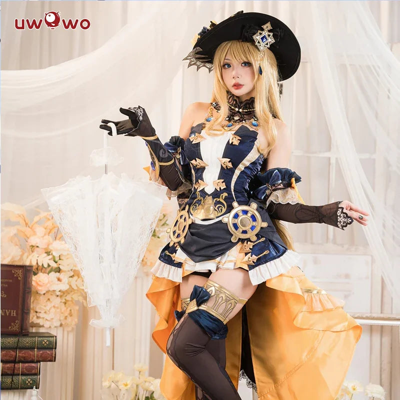 PRE-SALE UWOWO Navia Cosplay Genshin Impact Navia Cosplay Costume Fontaine Rococo Style Dress Cosplay Halloween Costume