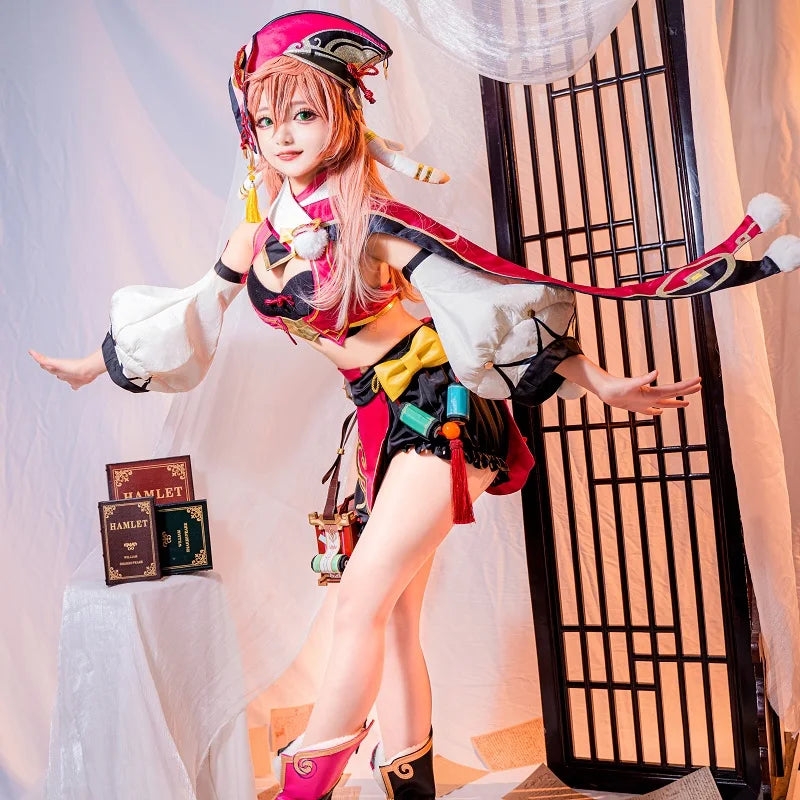 Only XXL XXXL - UWOWO Yanfei Cosplay Hot Genshin Impact Cosplay Halloween Costume Wise Innocence Cute Yan Fei Cosplay Outfits