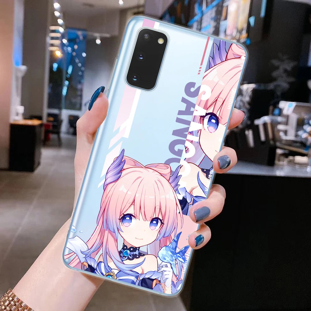 For Samsung Galaxy Note 10 Pro Lite 20 Ultra Soft TPU Cover Anime Genshin Impact Cute Phone Cases