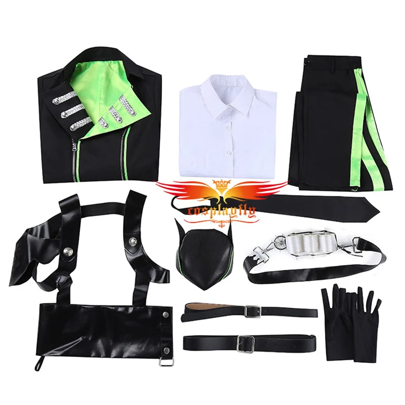 Game Twisted-Wonderland Diasomnia Silver/Sebek Zigvolt Cosplay Costume Asian Men Uniform Jacket Pants Shirt Gloves Accessories