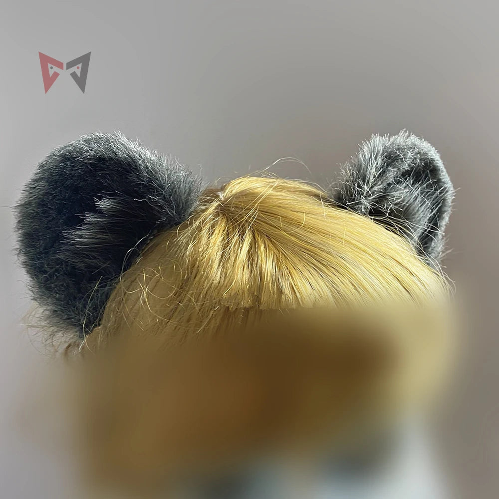 MMGG New Twisted-Wonderland Ruggie Bucchi Cosplay Ears Tail Custom Made Hairpin Set For Girl Women Costume Accessories