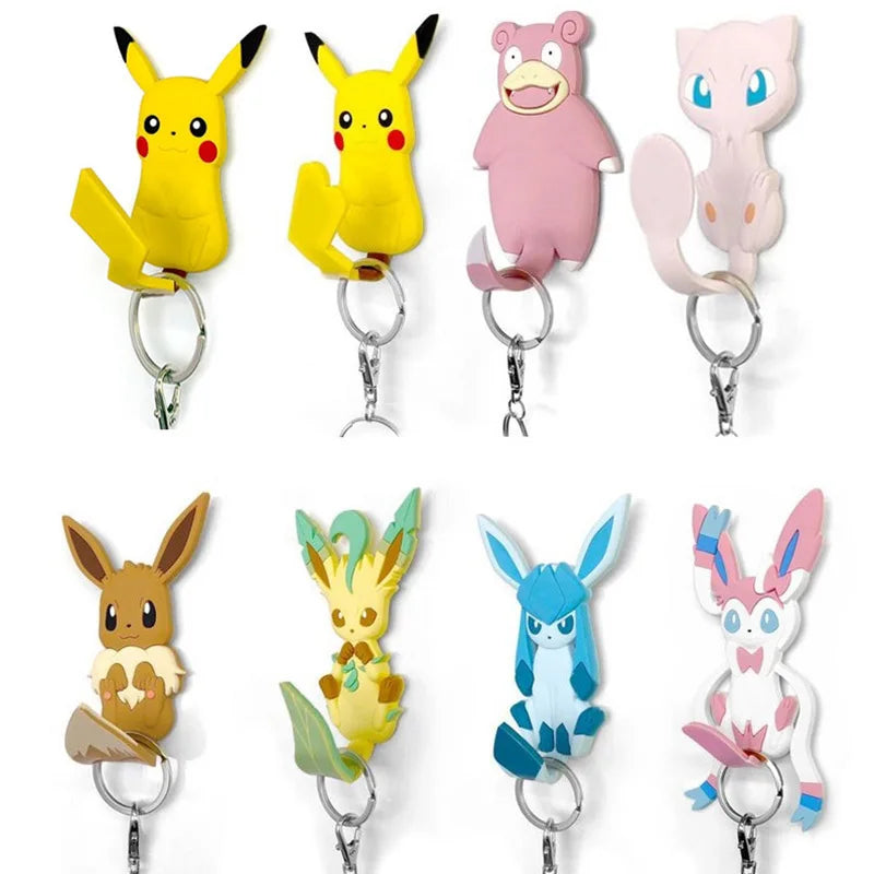 Pokemon Tail Pikachu Glacia Eevee Slowpoke Kitchen Punch-free hook Anime Figures Action Figure Model Toy Collection Toys Gifts