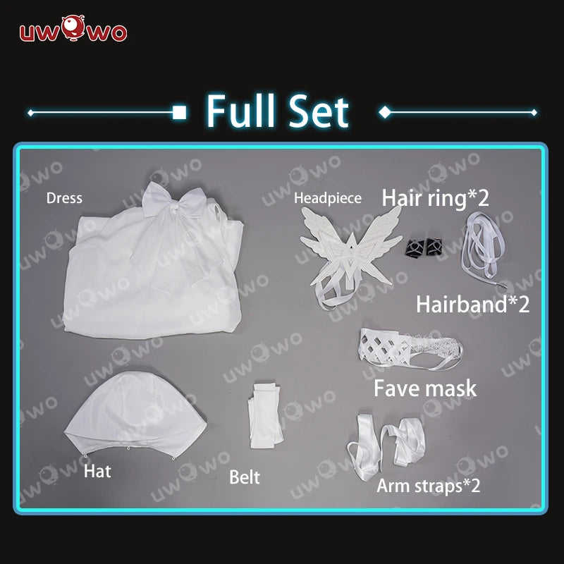 In Stock UWOWO Genshin Impact Columbina Cosplay Costume Fatui Harbingers Damselette Snezhnaya Halloween Christmas Costumes