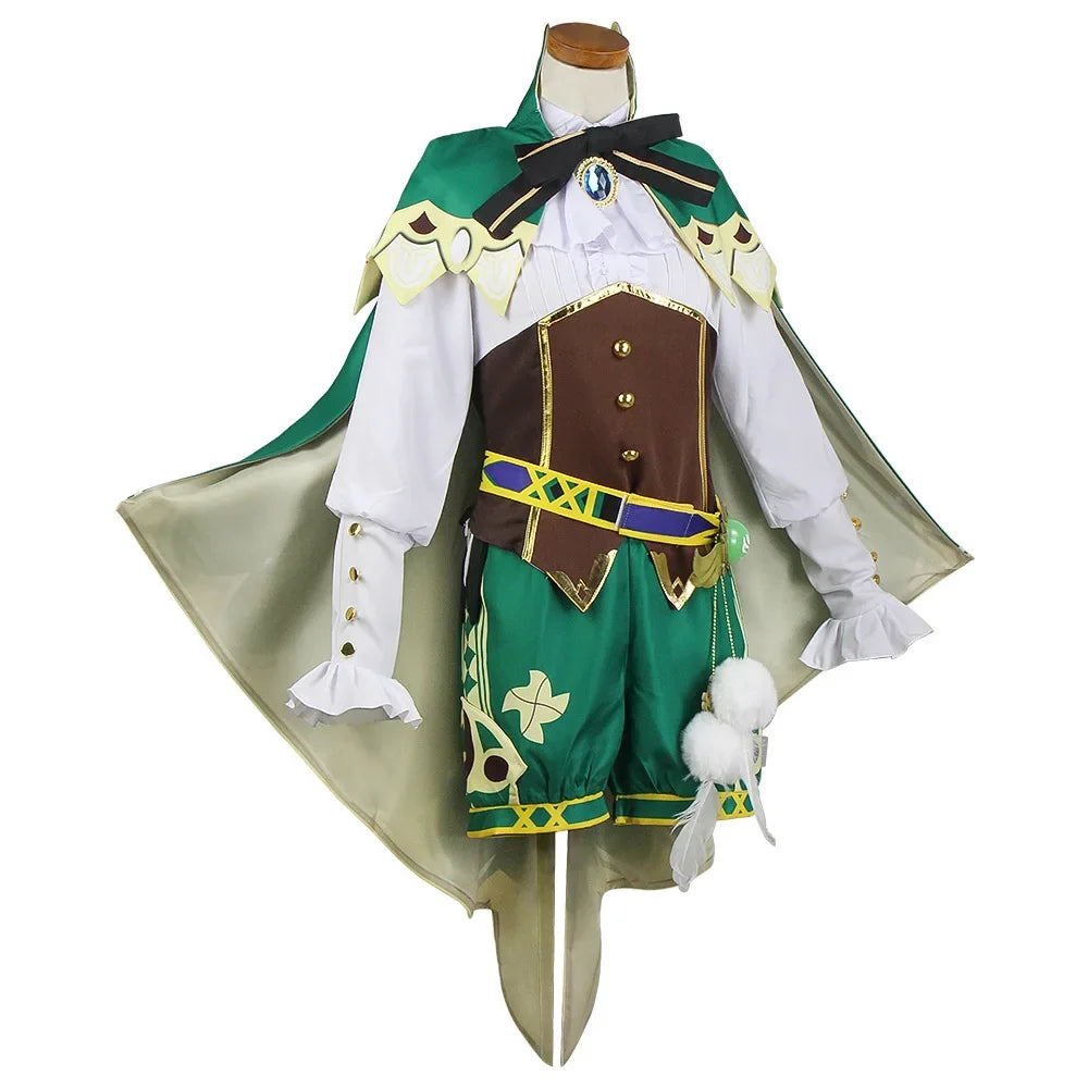 Venti Cosplay Genshin Impact Cosplay Costume Uniform Wig Venti Chinese Style Halloween Costumes for Women Game Wendi Windy