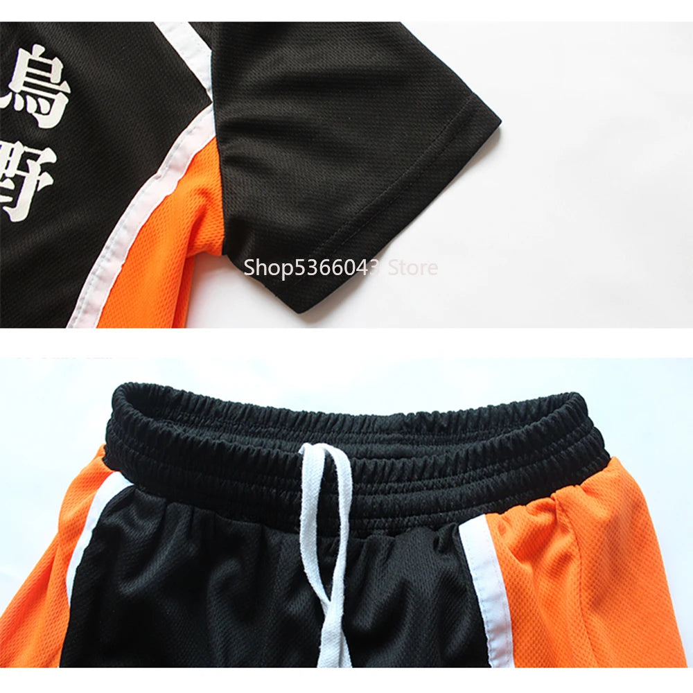 Haikyuu!! Haikyuu T-Shirt Shorts Hinata Shoyo Cosplay Costume Karasuno Sportswear High School Uniform Jersey Christmas Party