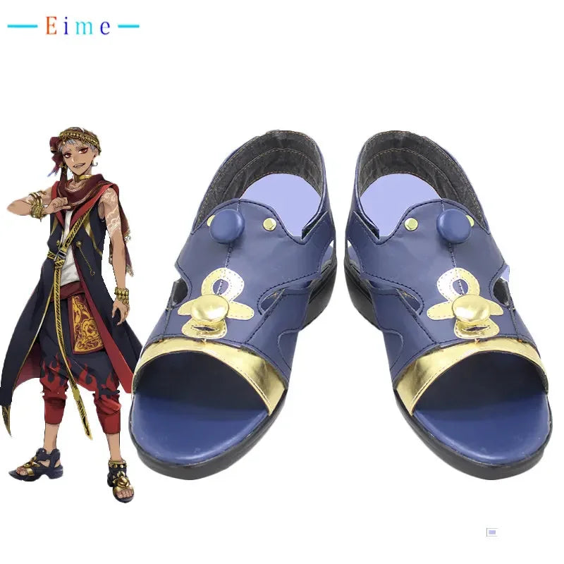 Game Twisted Wonderland Kalim Cosplay Shoes PU Leather Boots Cosplay Props Accessories Custom Made