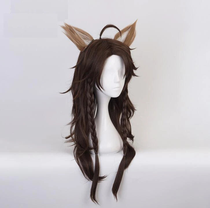 Leona Kingscholar Cosplay Wig Game Twisted-wonderland Brown Braid Long Heat Resistant Hair Wigs Carnival Halloween Party Role