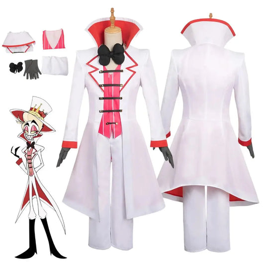 Lucifer Cosplay Fantasia Anime Hotel Costume Disguise for Adult Men Women Uniform Tops Pants Outfit Male Halloween Carnival Suit