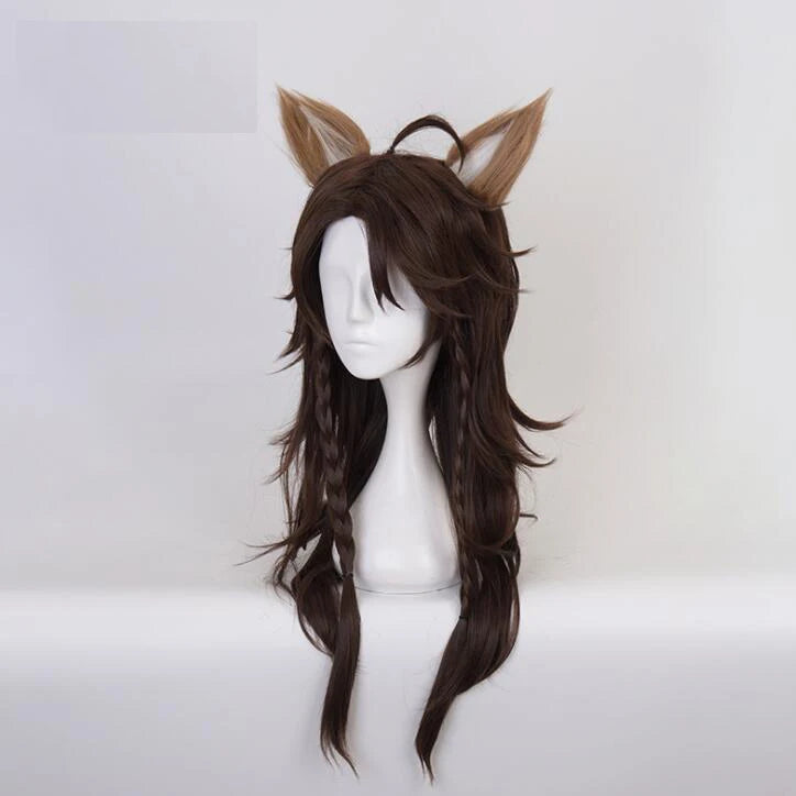 Leona Kingscholar Cosplay Wig Game Twisted-wonderland Brown Braid Long Heat Resistant Hair Wigs Carnival Halloween Party Role